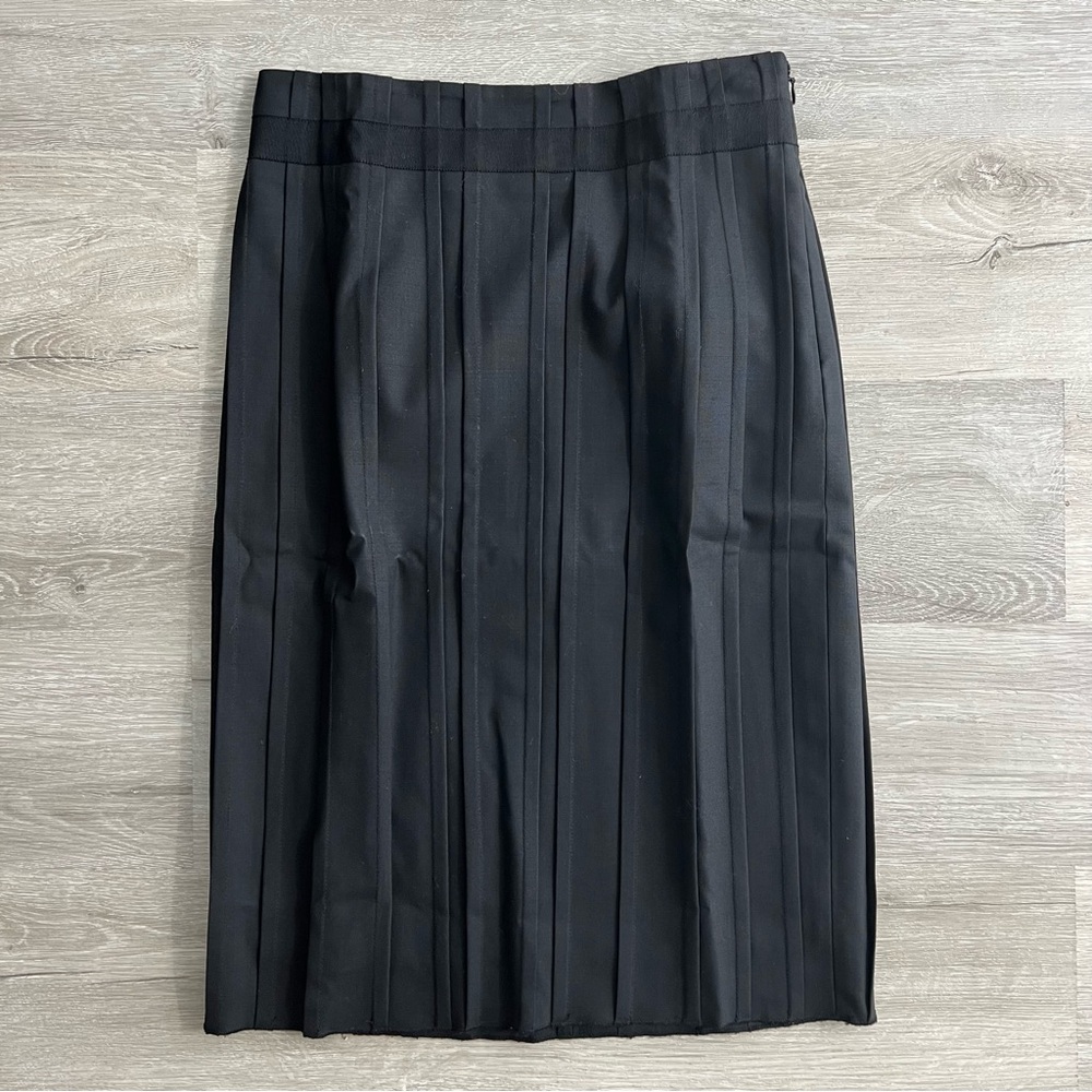 Max Azria Wool Blend Pleated A-Line Midi Pencil Skirt Size 0